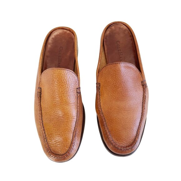 Cole Haan Brown Leather Stitched Slides Mules Made in Brazil Women's Size 7B - Picture 5 of 5